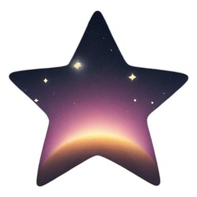one half of a star sticker