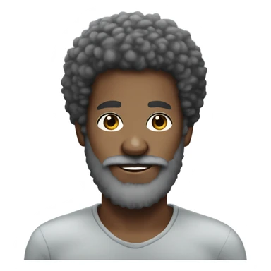 My Afro with fuzzy grey beard sticker