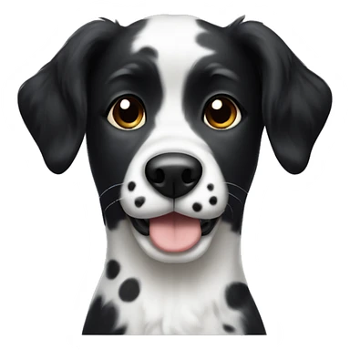 Black and white dog with black spots on nose, wavy fur sticker