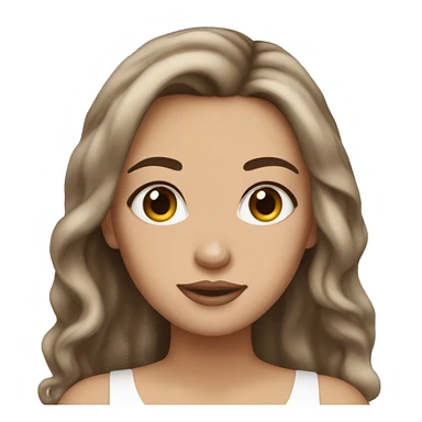 brown white girl wlong hair girl with makeup on  sticker