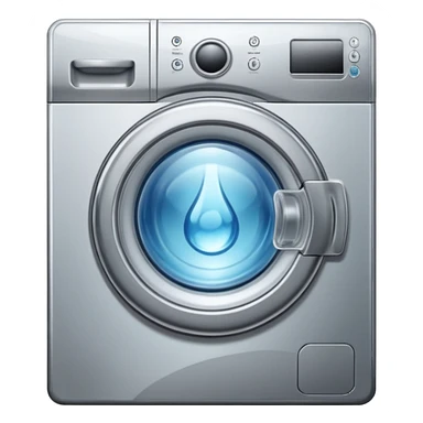 create an icon for washing machine with big water drop in front sticker