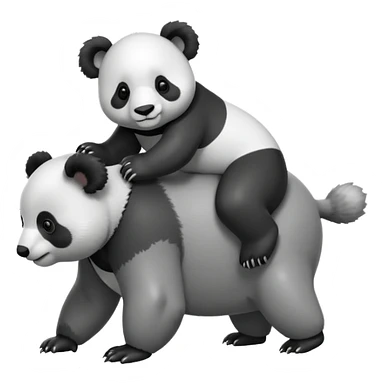 one Small Panda riding one big koala’s back sticker