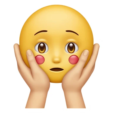 hands caressing sad emojis face sticker