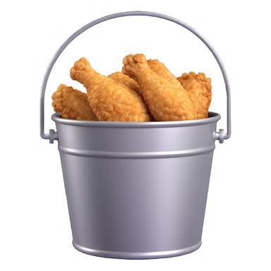 fried chicken in a silver steel bucket sticker