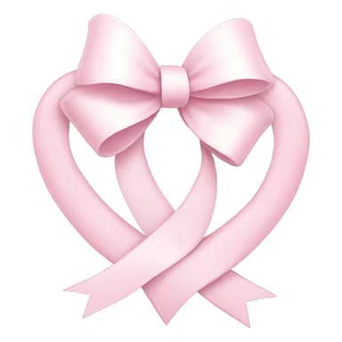 white heart with light pink ribbon bow sticker