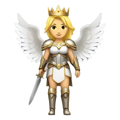 Blond Valkyrie full body with crown with wings sticker