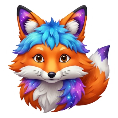 a galaxy print fox sticker