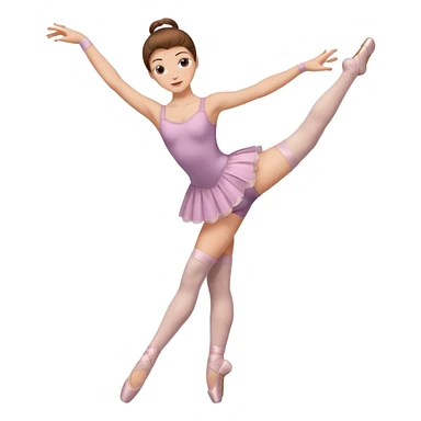 Ballet dancer in over the knee socks and brown hair sticker