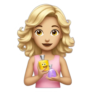 Girl with perfume sticker