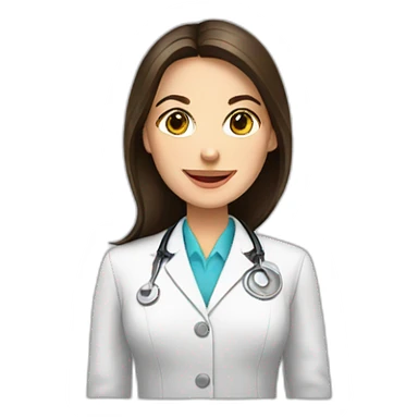 brunette female nutritionist with some food sticker