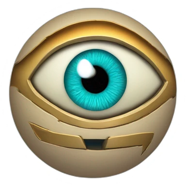 3d sphere with a cartoon Strider skin texture with Eye of Horus sticker