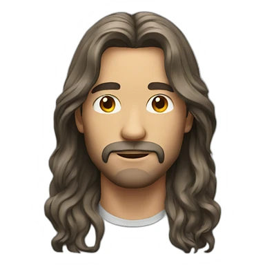 man long hair with glass sticker