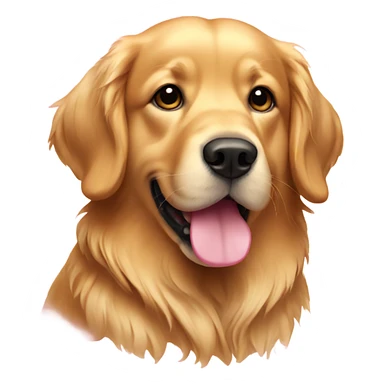 Golden retriever with pink sticker