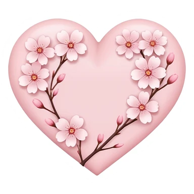 Sakura flower heart Cœur pastel sticker