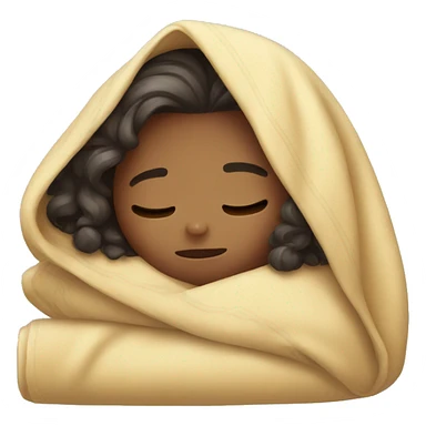 Girl sleepy under blanket  sticker