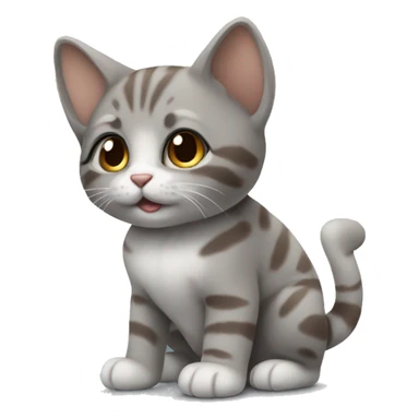  baby cat grey and brown sticker