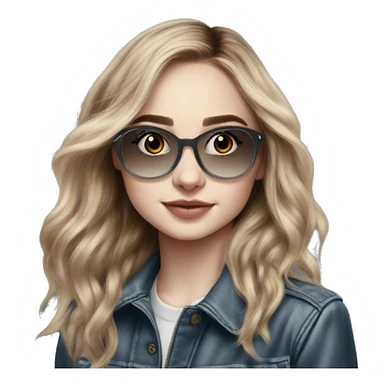 Sabrina Carpenter com óculos de grau estilo aviador transparente sticker