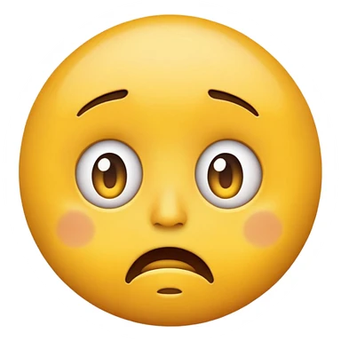 Simple Round Yellow Worried Concerned Scared Face Emoji Expression  sticker