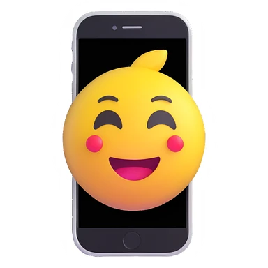 an iPhone, 3D emoji style sticker