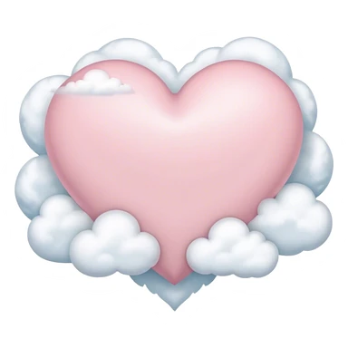 light pink heart with clouds sticker