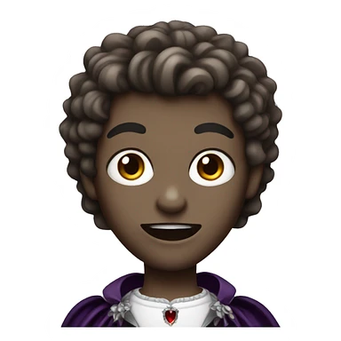 vampire with brown hair and silver sparkly skin sticker