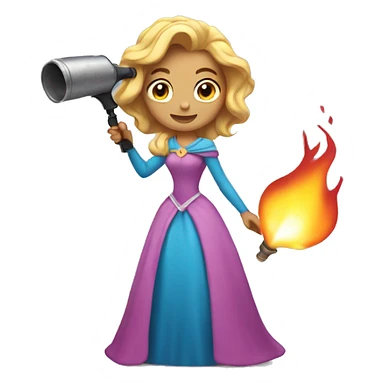 Princess holding blowtorch  sticker