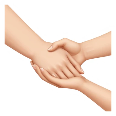 A hand holding other hand's wrist  sticker