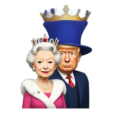 donald trump and queen Elizabeth  sticker