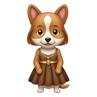 Dog wearing dress sticker