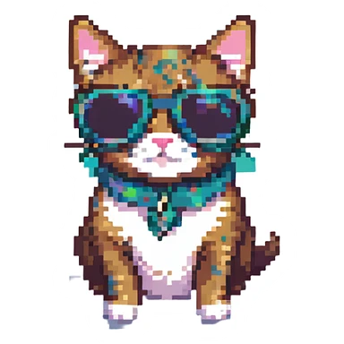 cat wearing sunglasses sticker
