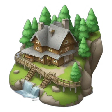 ville dans montagne sticker