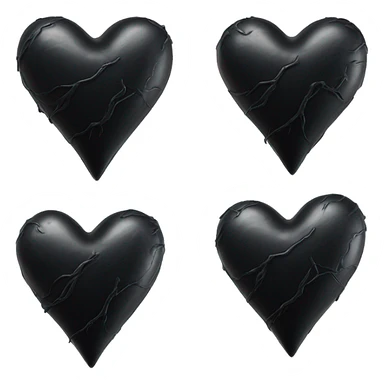 black real Heart sticker