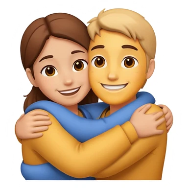 Two characters hugging each other warmly sticker