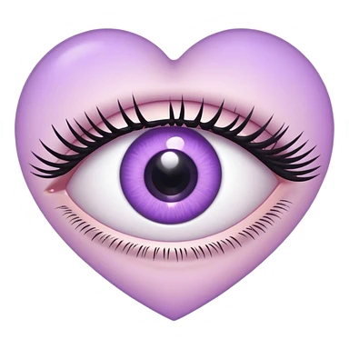 One eye with eyelashes inside light Purple Heart sticker