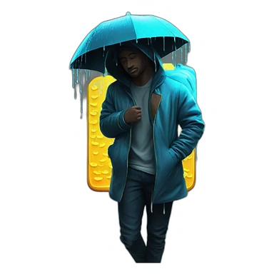 Juicy booty neon sign style man rain sticker