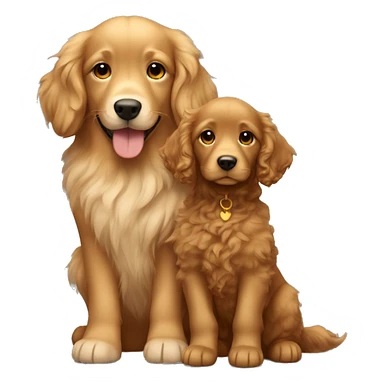 Tan skinned girl with  long brown curly hair with a golden retriever puppy sticker