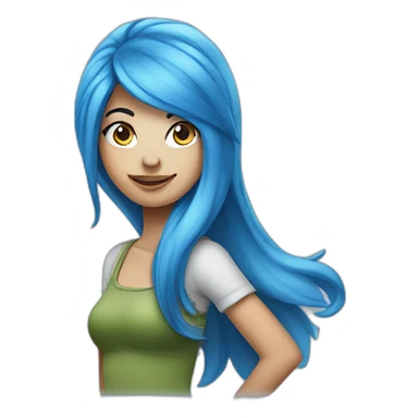 Female Smurf with blue hair sticker