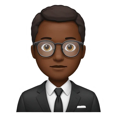 black man in suits wearing glasses sticker