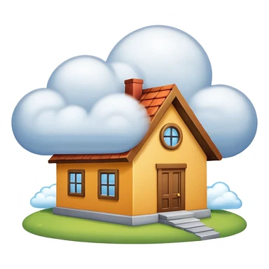 cloud made house sticker
