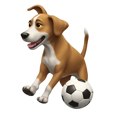 Dog playing soccer sticker