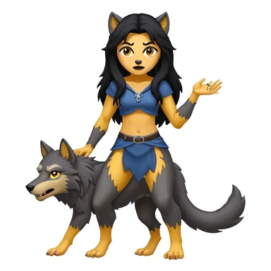 Female wherewolf full body sticker