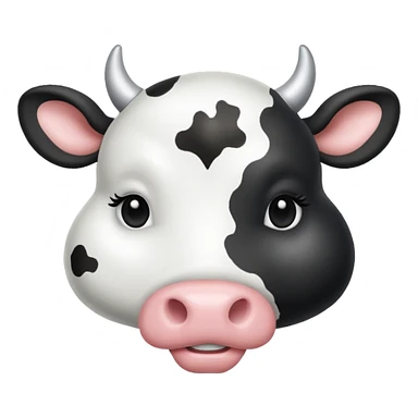 White satin heart like cow style sticker