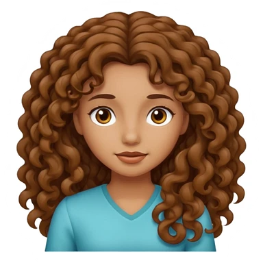 Fille cheveux bouclés longs brun et teint mate sticker
