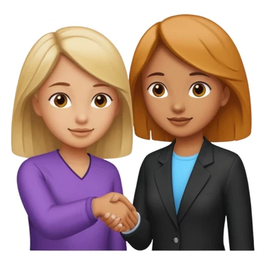 tho girls handshake. they look at each other sticker