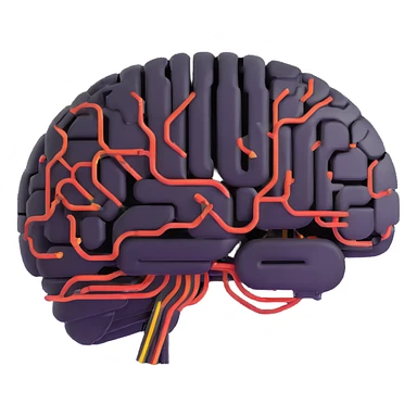 AI brain with glowing circuits sticker