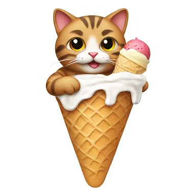 cat holding an ice cream  sticker