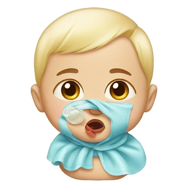 baby with pacifier crying sticker