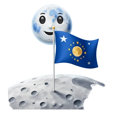 флаг расположенный на луне на которой написано Majestic  sticker