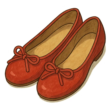 ghibli style red ballet shoes sticker