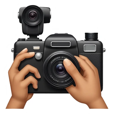 a hand holding a camera sticker